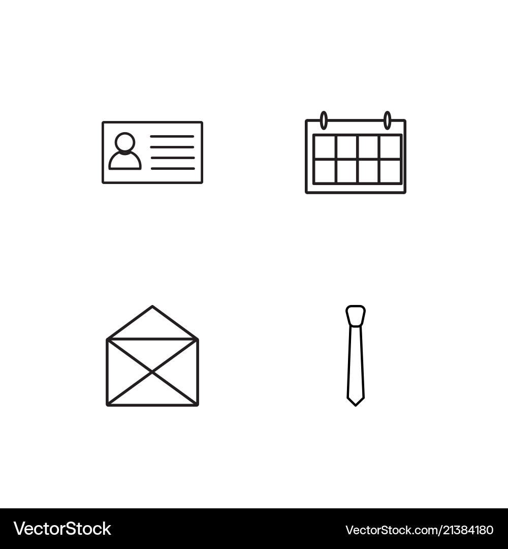 Office linear icons set simple outline Vector Image