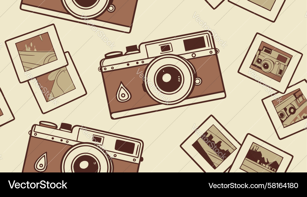 Retro Camera Pattern Vector Image
