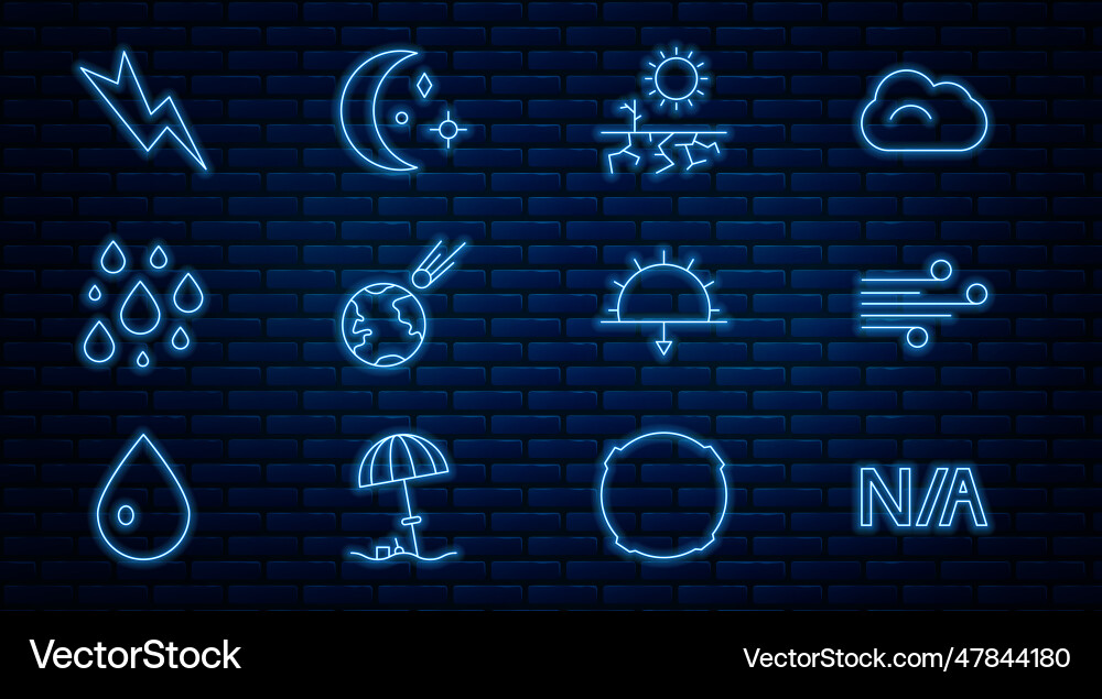 Set line not applicable wind drought comet Set line not applicable wind drought comet vector image
