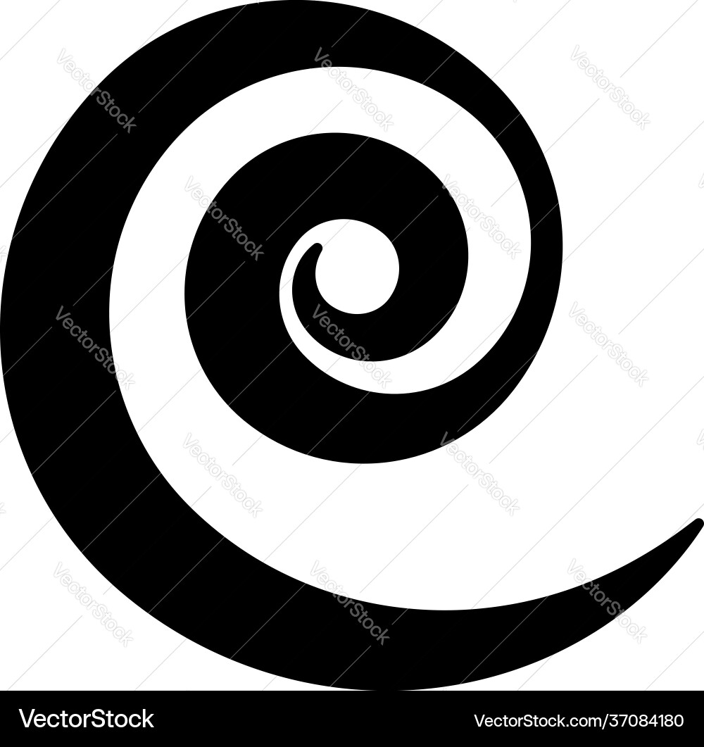 Spiral swirl twirl volute helix shape element Vector Image