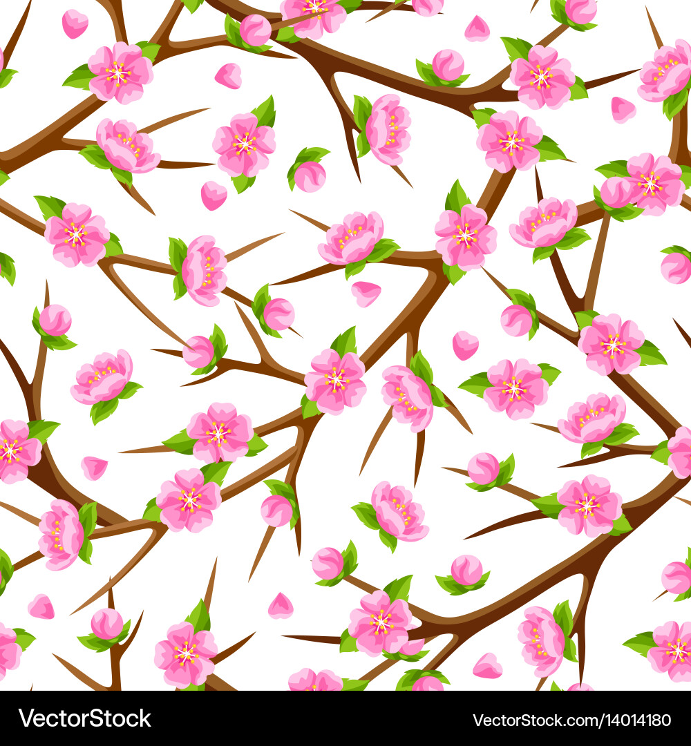 Spring seamless pattern with branches of tree vector image