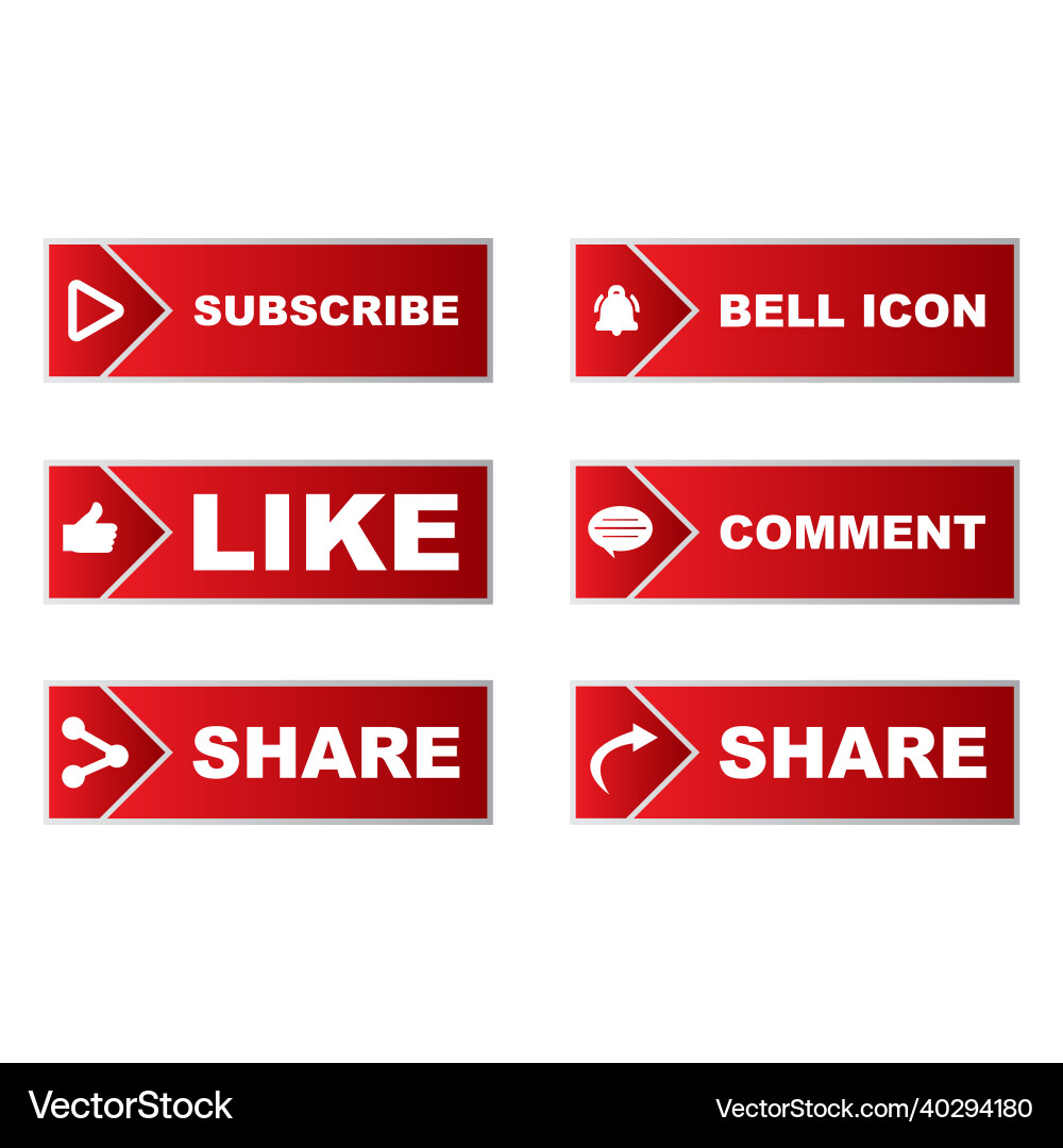 Subscribe button collection with multiple square Subscribe button collection with multiple square vector image