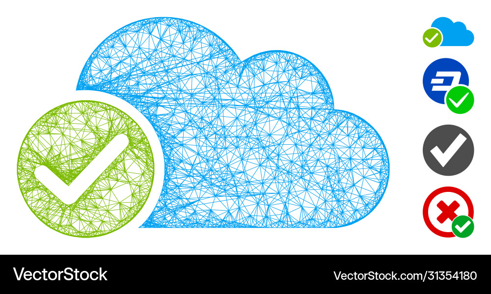 Valid cloud web mesh vector image