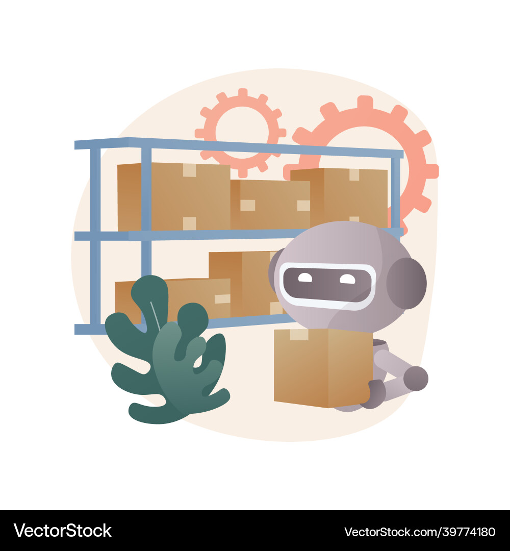 Warehouse robotization abstract concept Warehouse robotization abstract concept vector image