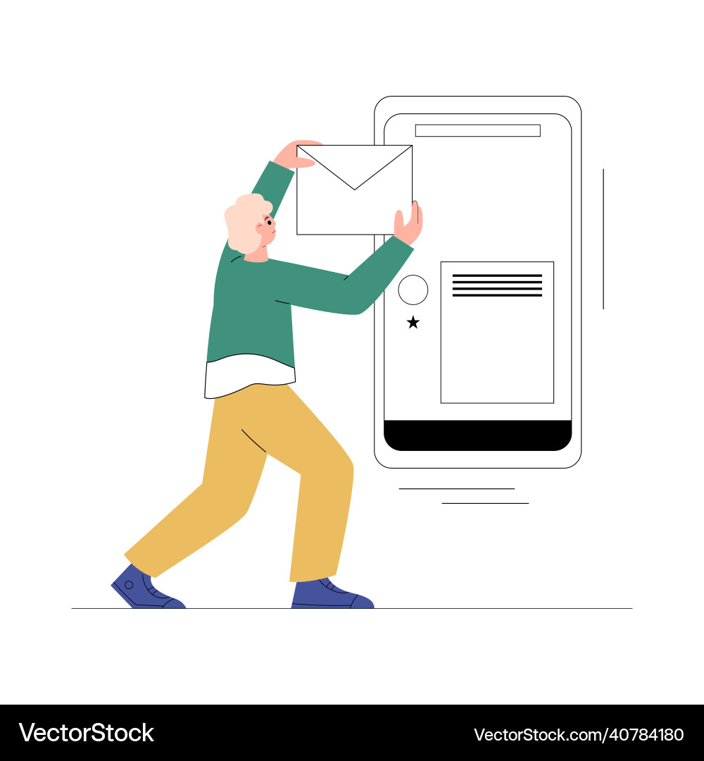 Web or ui and ux designer creating mail box flat Web or ui and ux designer creating mail box flat vector image