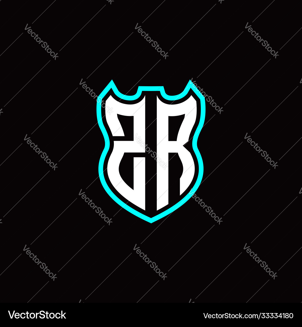 Z r initial logo design with shield shape Z r initial logo design with shield shape vector image