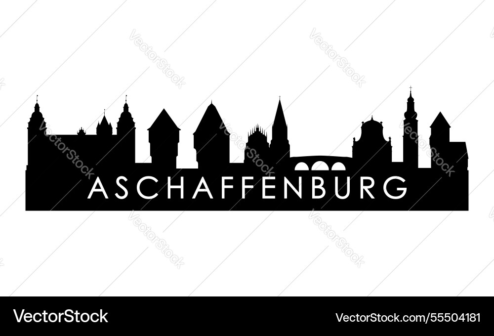 Aschaffenburg skyline silhouette black Aschaffenburg skyline silhouette black vector image