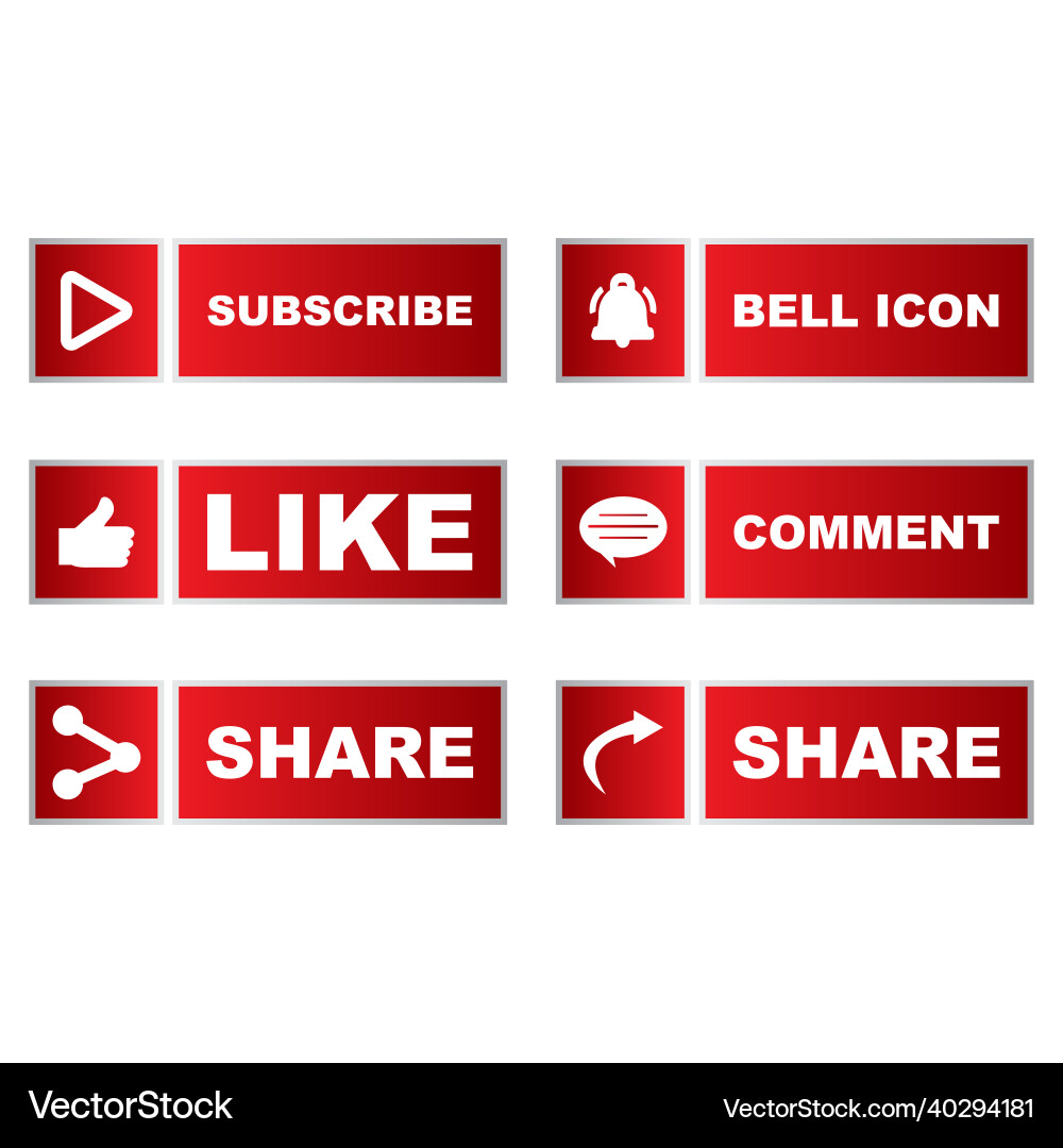 Button collection with multiple shapes red color Button collection with multiple shapes red color vector image