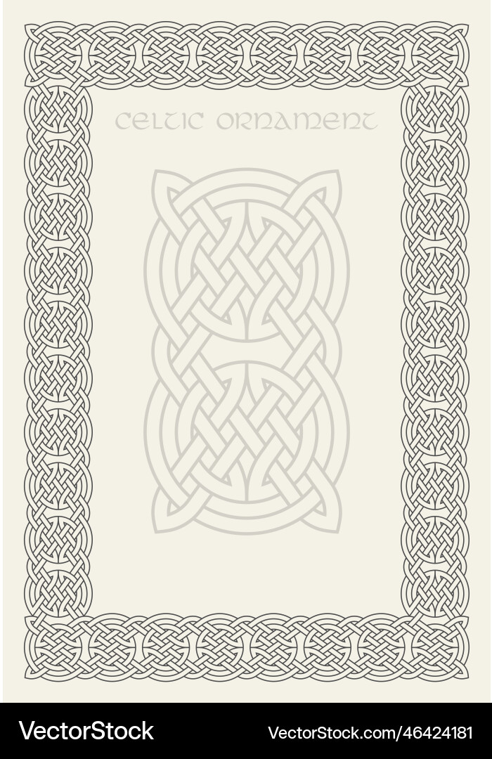 Celtic knot braided frame border ornament Celtic knot braided frame border ornament vector image