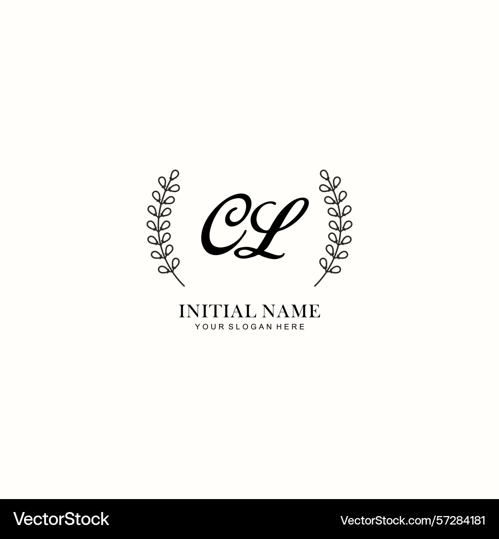 Cl initial logo templates with botanical elements Vector Image