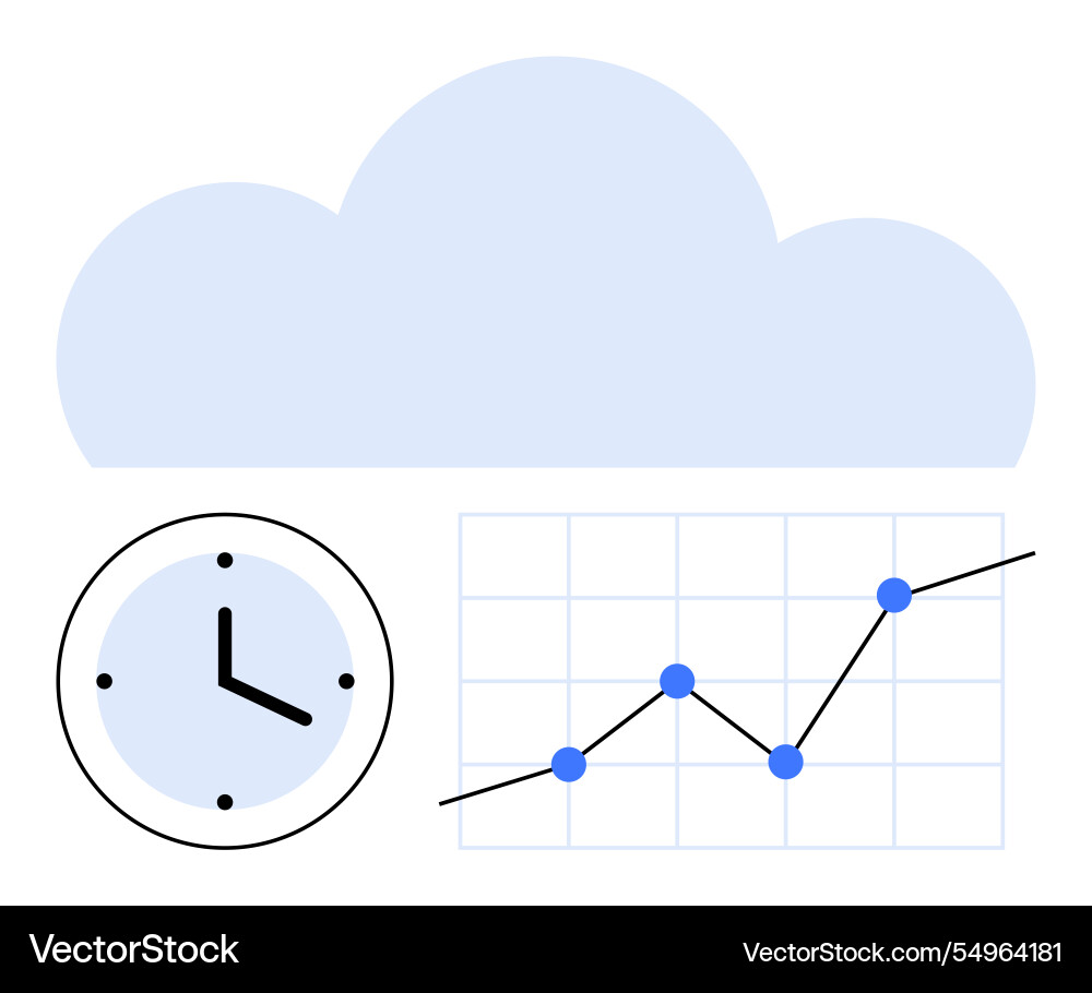 Data trends and time management in cloud computing Data trends and time management in cloud computing vector image