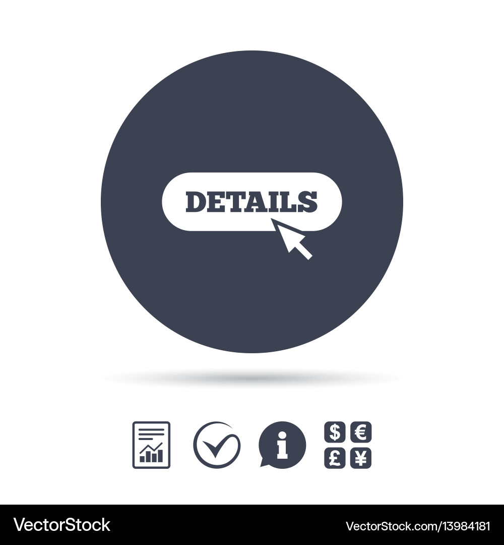 Details with cursor pointer icon more symbol vector image