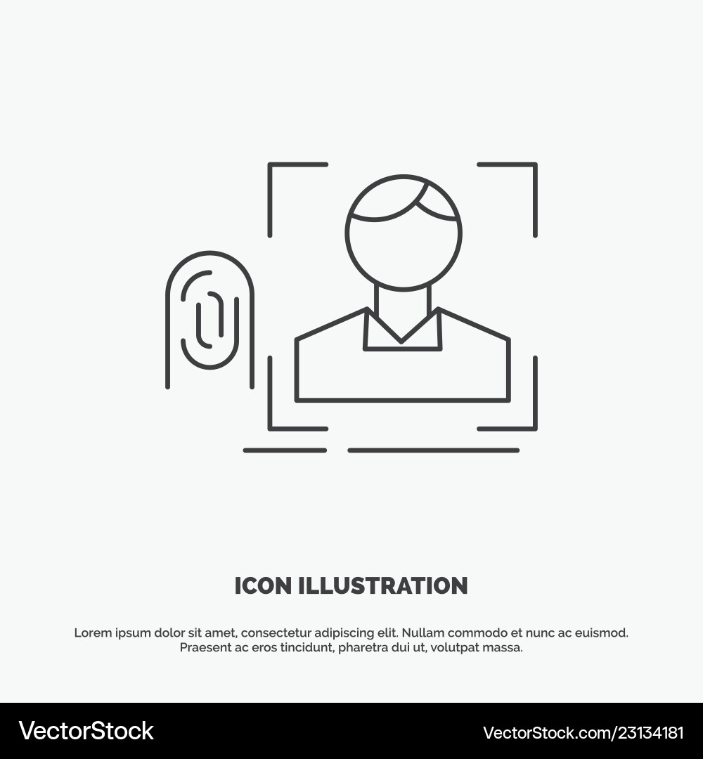 Fingerprint Scan Recognition Icon Vector Image