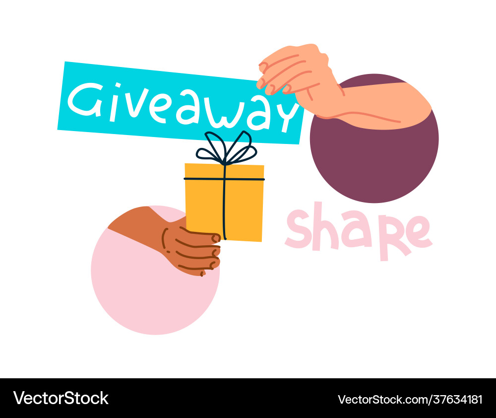 Giveaway Geschenk Blogger gibt Geschenke Giveaway Geschenk Blogger gibt Geschenke vektorbild