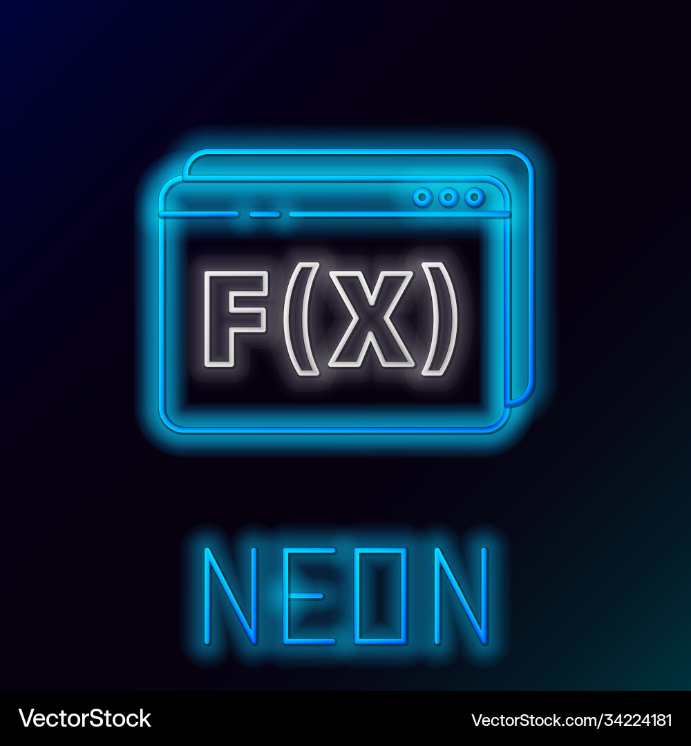 Glowing neon line function mathematical symbol Vector Image
