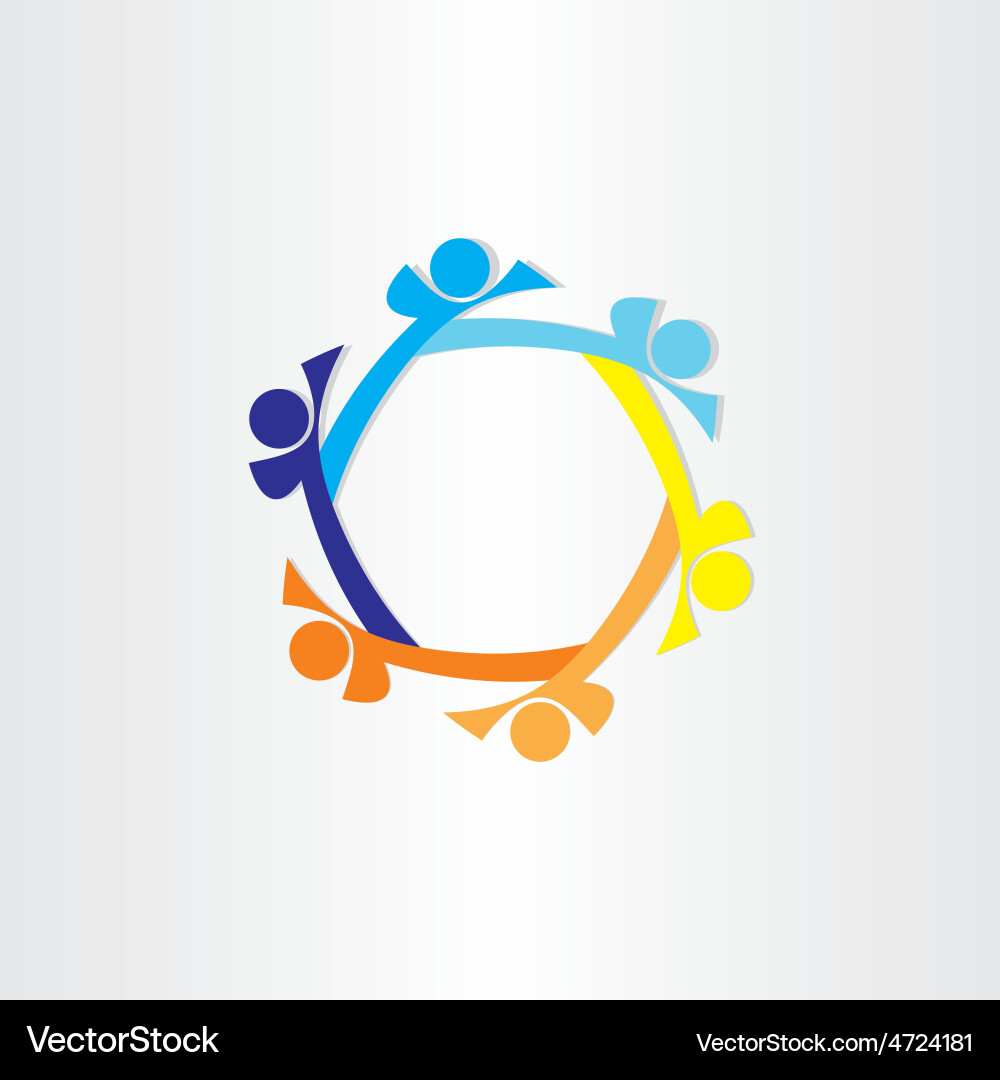 Group Connection Icon - Circle Concept Vector Image