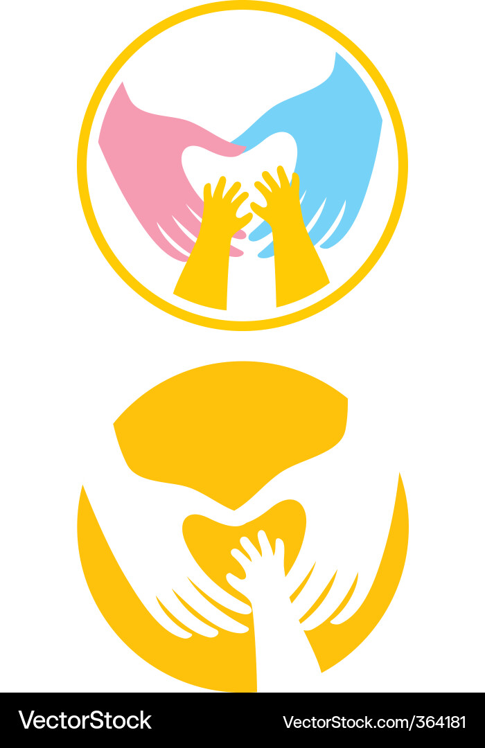 Interlocking Hands - Connection & Support vector image