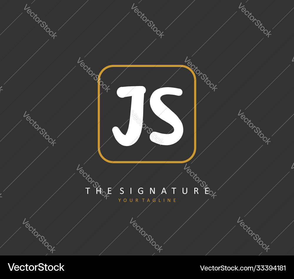 J s js initial letter handwriting and signature Vector Image