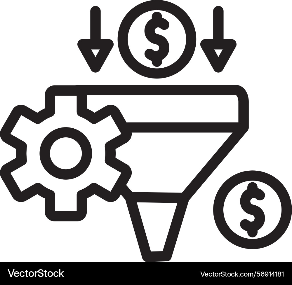 Lead conversion rate linear style icon design vector image
