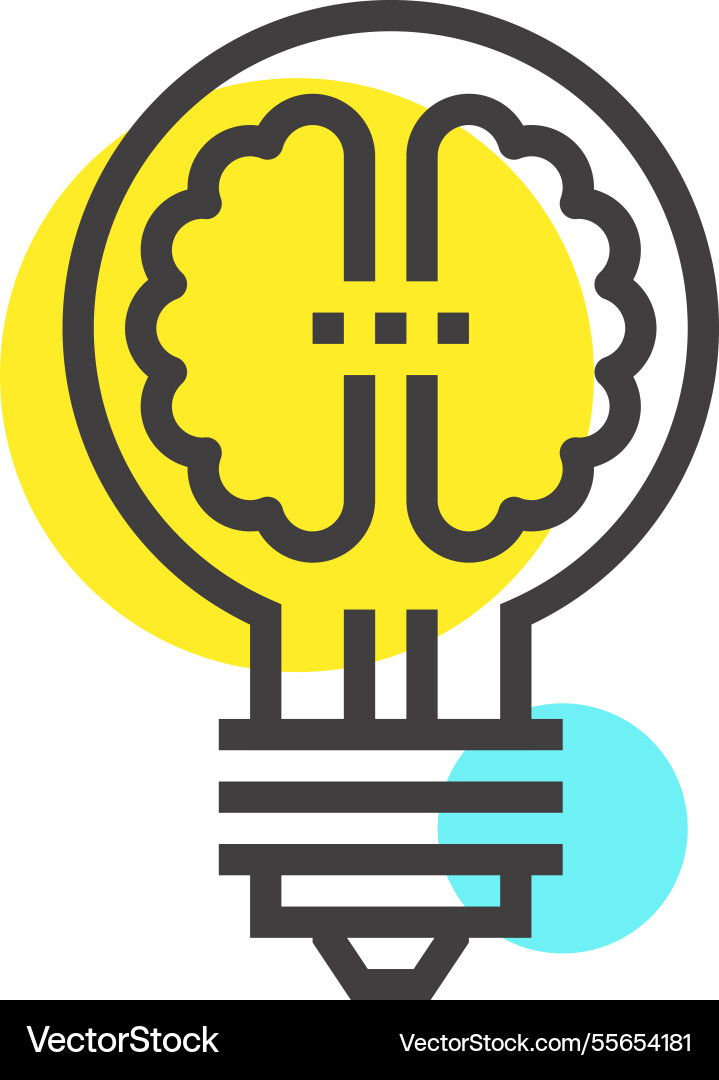 Learn to think flat line web icon concept Learn to think flat line web icon concept vector image