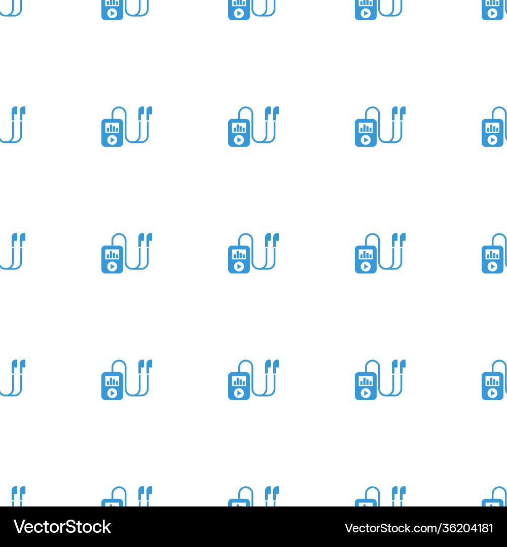 Mp player icon pattern seamless white background vector image