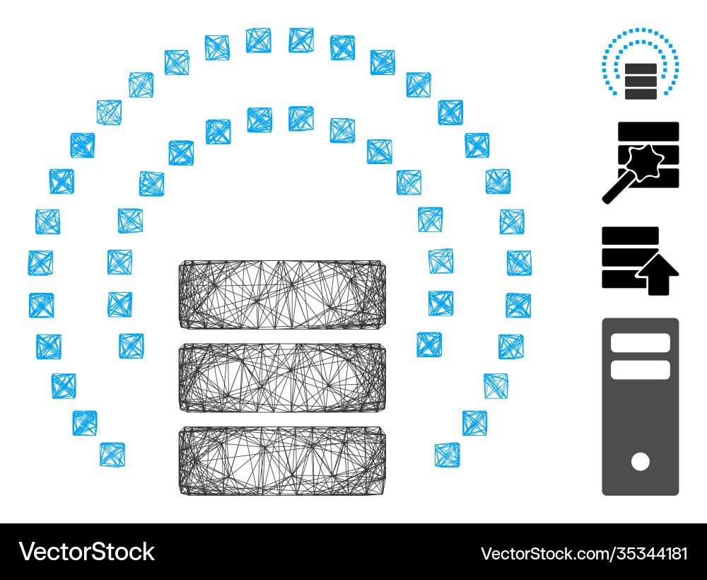 Network database sphere shield mesh Network database sphere shield mesh vector image