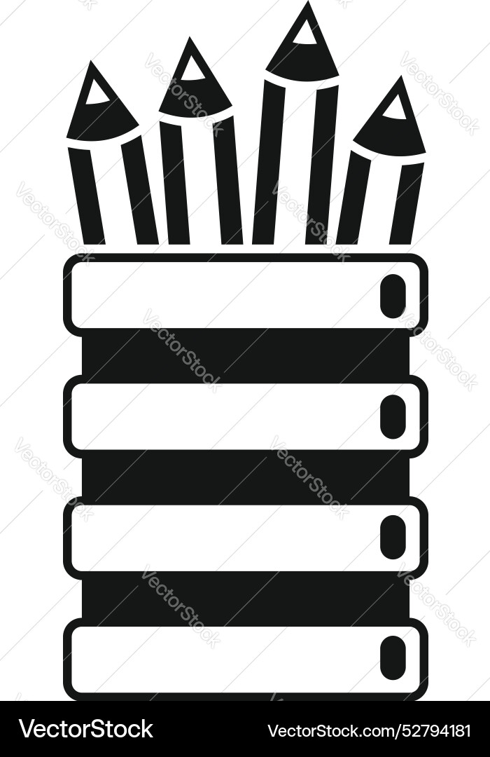 Pencils standing in a cup representing data Pencils standing in a cup representing data vector image