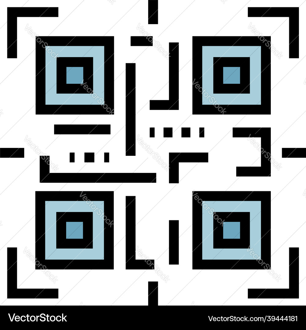 Qr code identification icon color outline Qr code identification icon color outline vector image