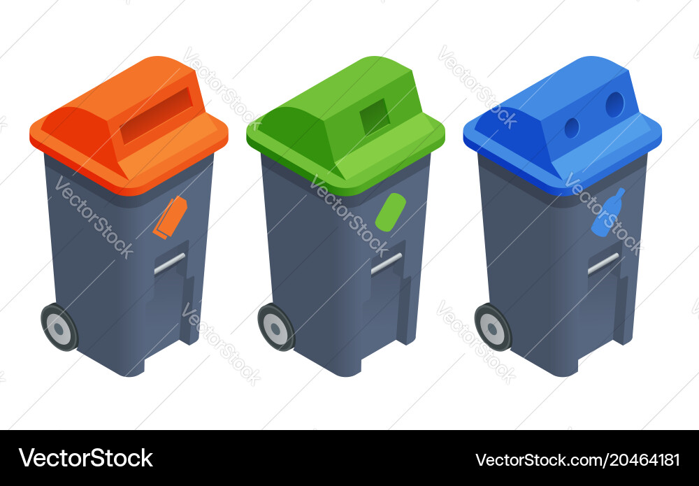 Recycling von Müllelementen Sortierung und Verarbeitung vektorbild