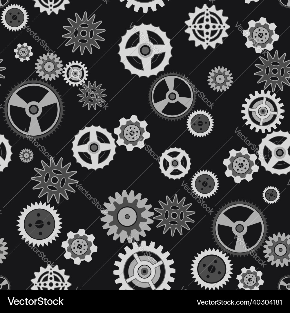 Seamless pattern of gears vector image