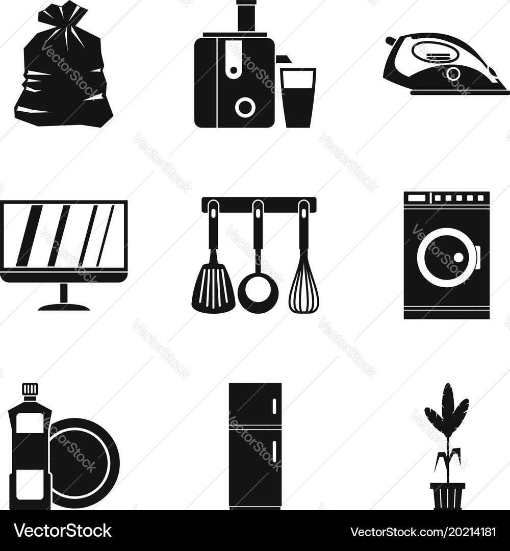 Sleeping case icons set simple style Vector Image