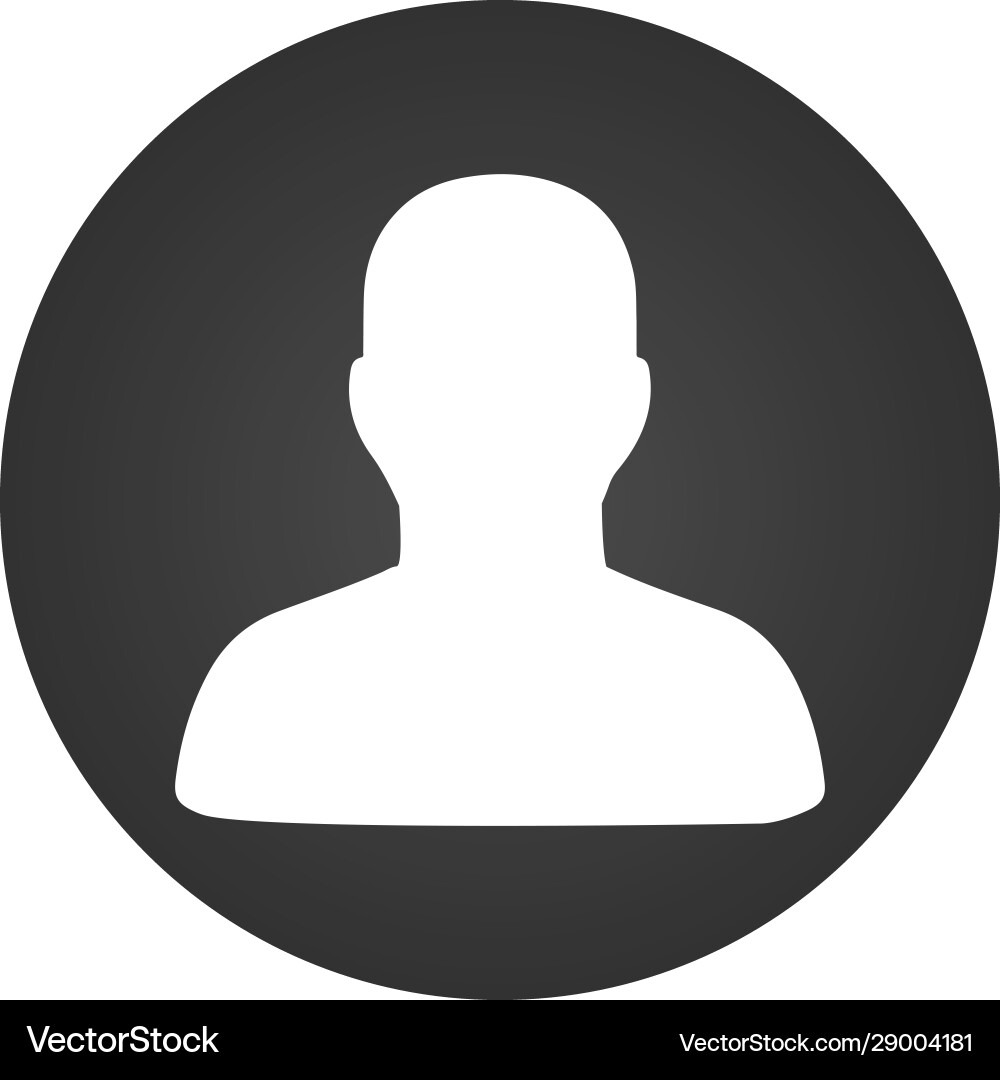 User linear icon in circle button isolated vector image