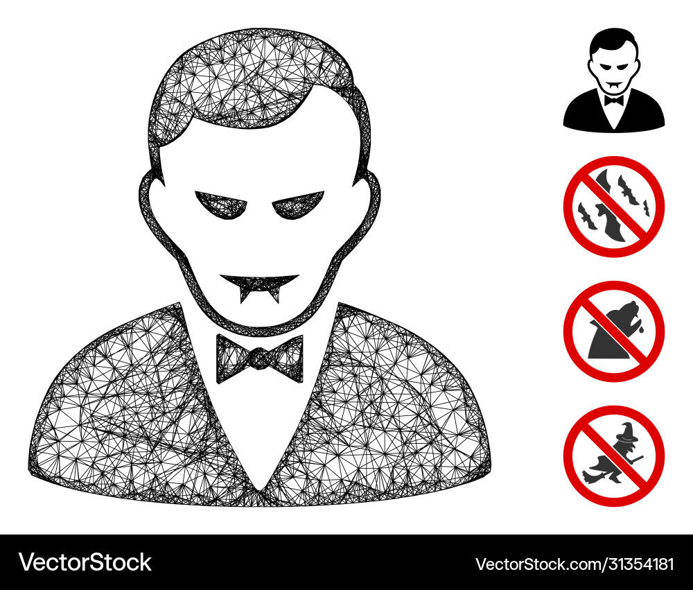 Vampire web mesh Vampire web mesh Vector Image