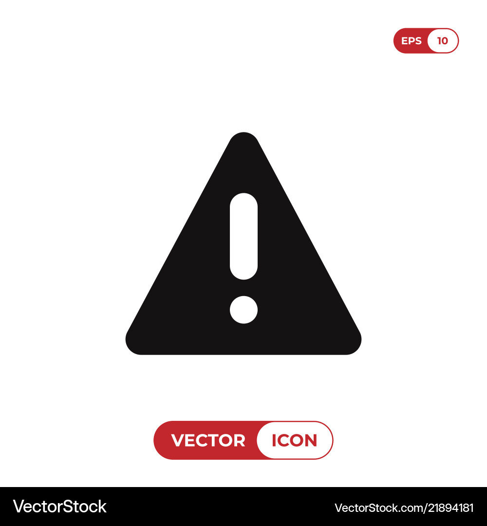 Warning triangle icon error alert problem failure Vector Image