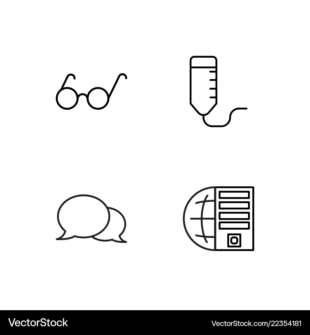 Web Outlined Icon Set - Digital & Network Vector Image