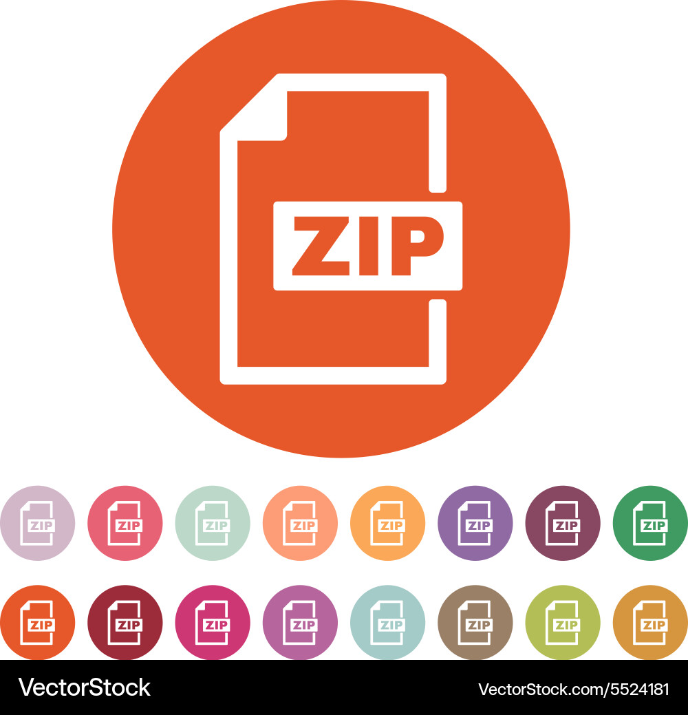 Zip file icon archive and compressed symbol vector image