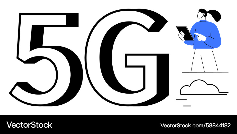 5g network concept with user accessing digital 5g network concept with user accessing digital Vector Image
