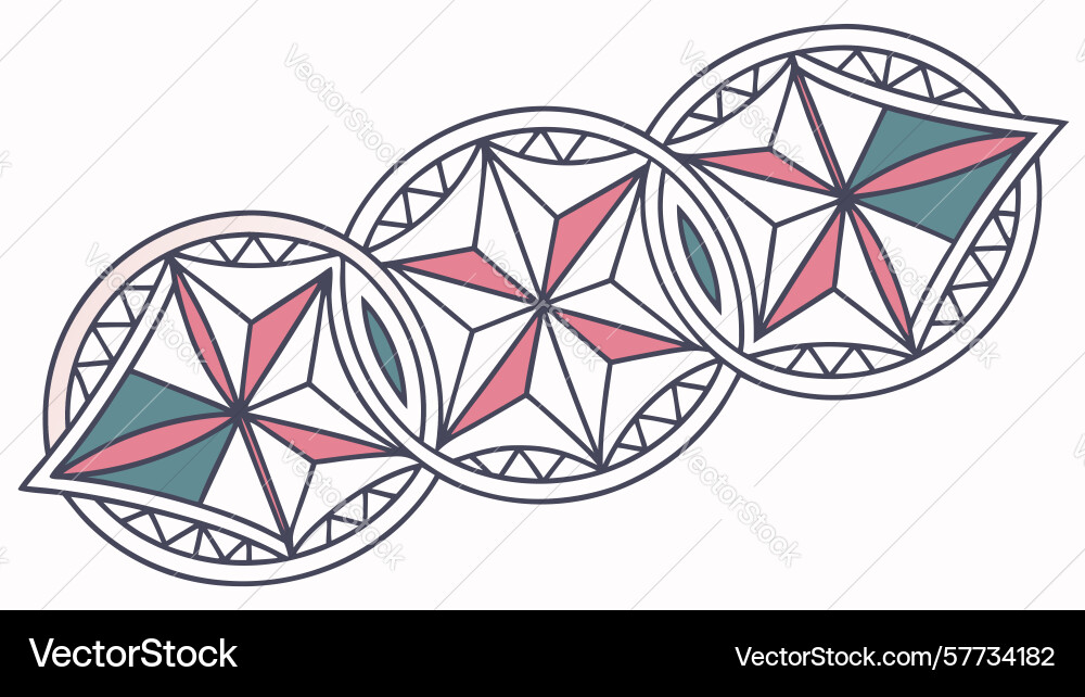 Abstract geometric pattern segments design vector image