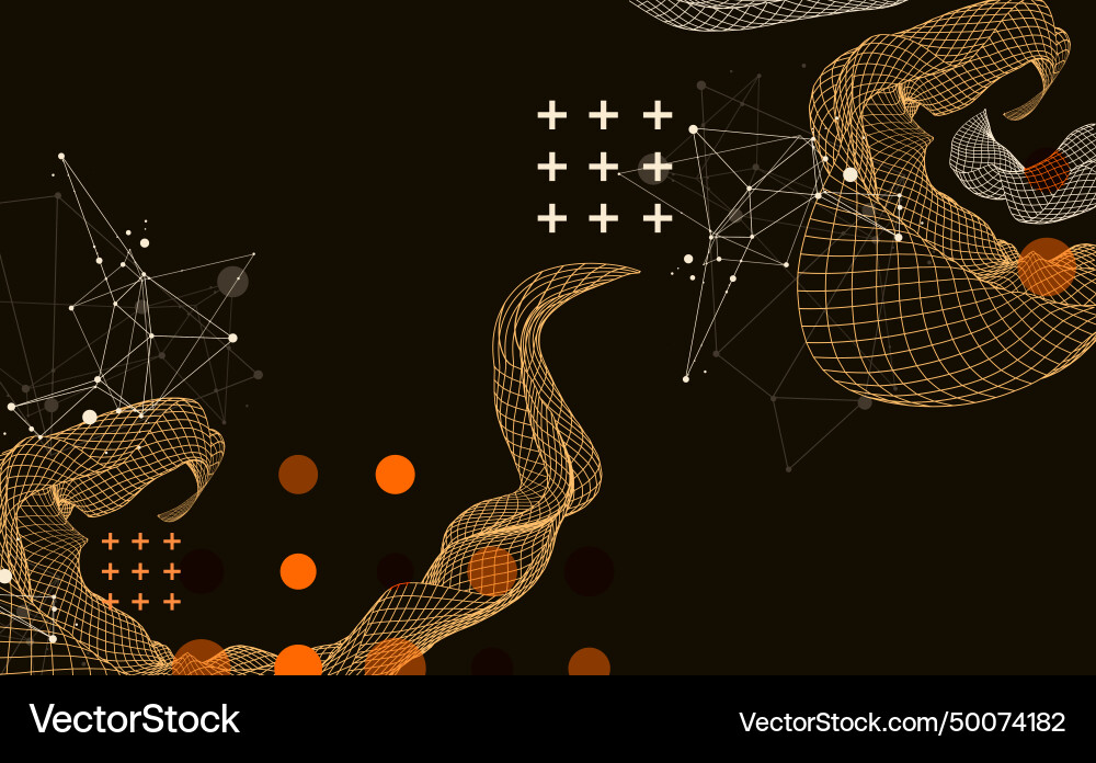 Abstract wave is made in a frame style template Vector Image