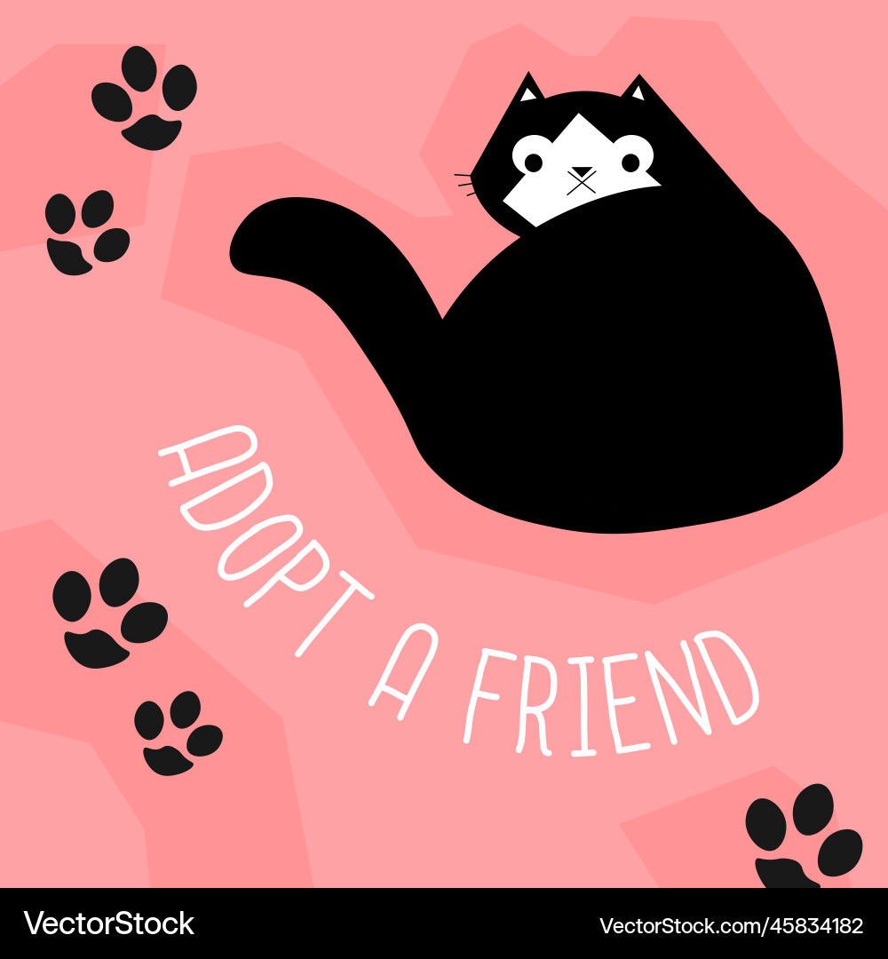 Adopt a friend cute cat adoption banner Adopt a friend cute cat adoption banner vector image
