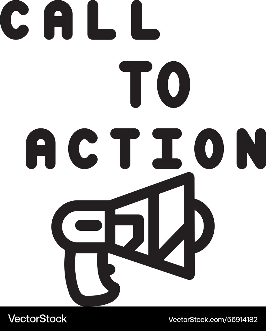 Call to action performance linear style icon Vector Image