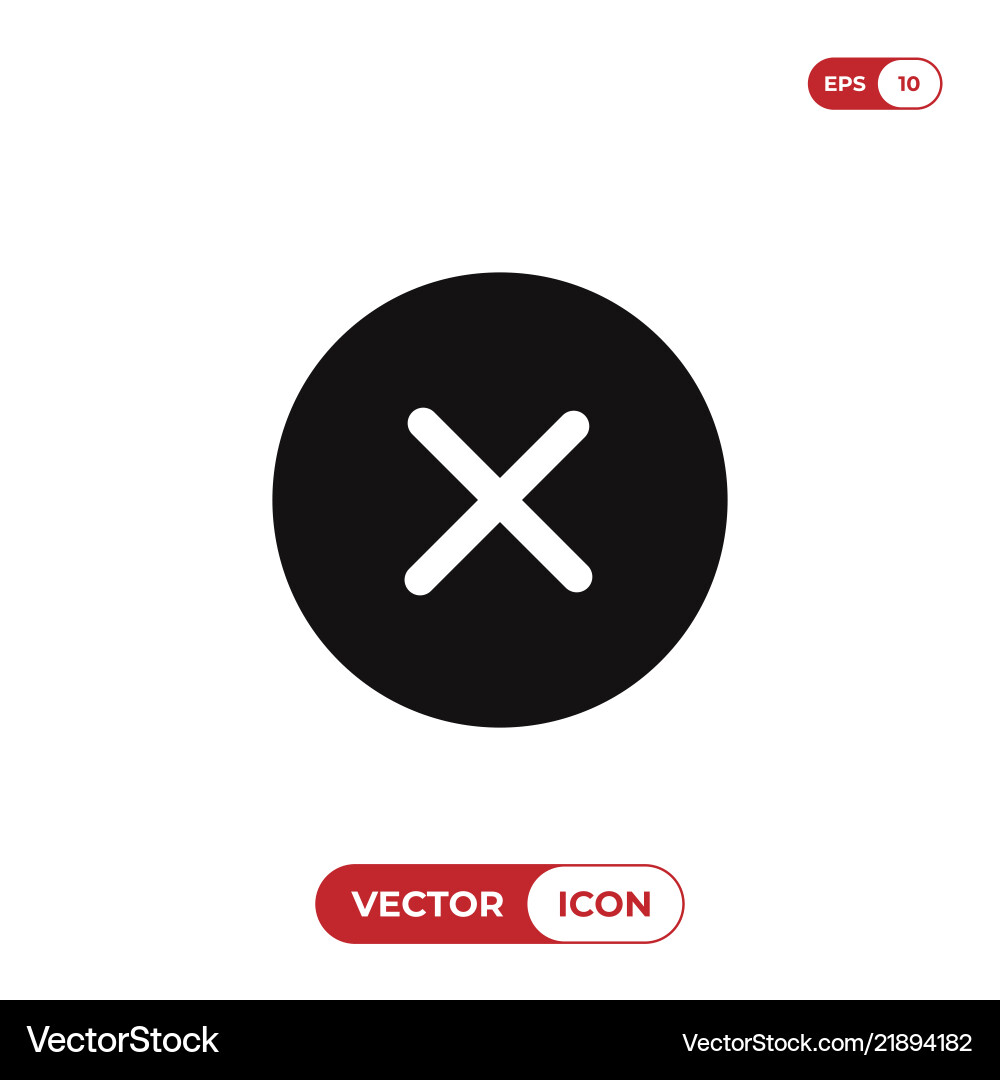 Close button icon delete remove cancel exit symbol vector image