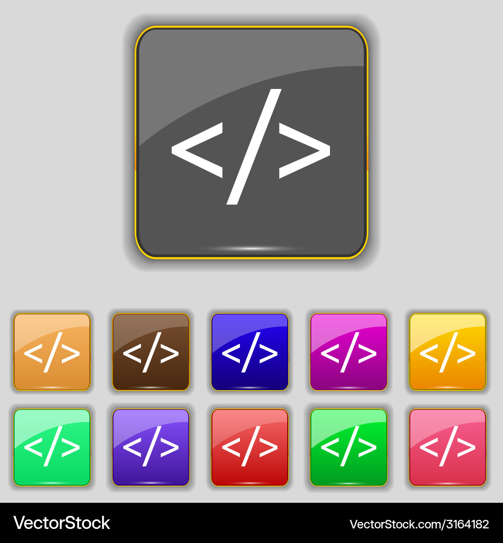 Code sign icon programming language symbol set Vector Image