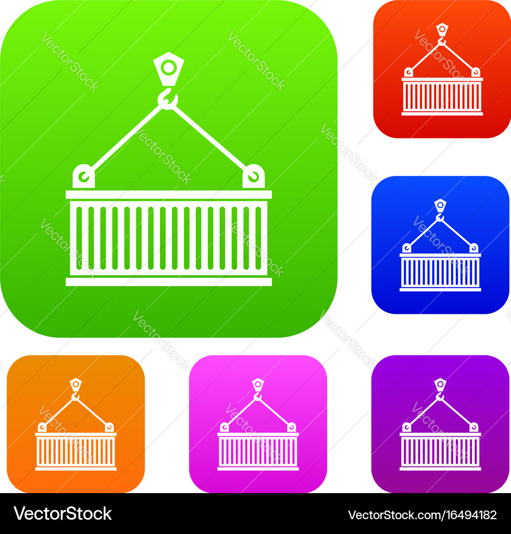 Crane with load set collection Vector Image