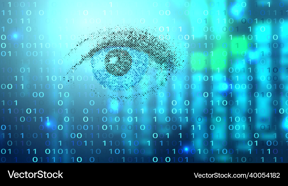 Digitaler futuristischer Hintergrund mit menschlichem Auge Digitaler futuristischer Hintergrund mit menschlichem Auge vektorbild