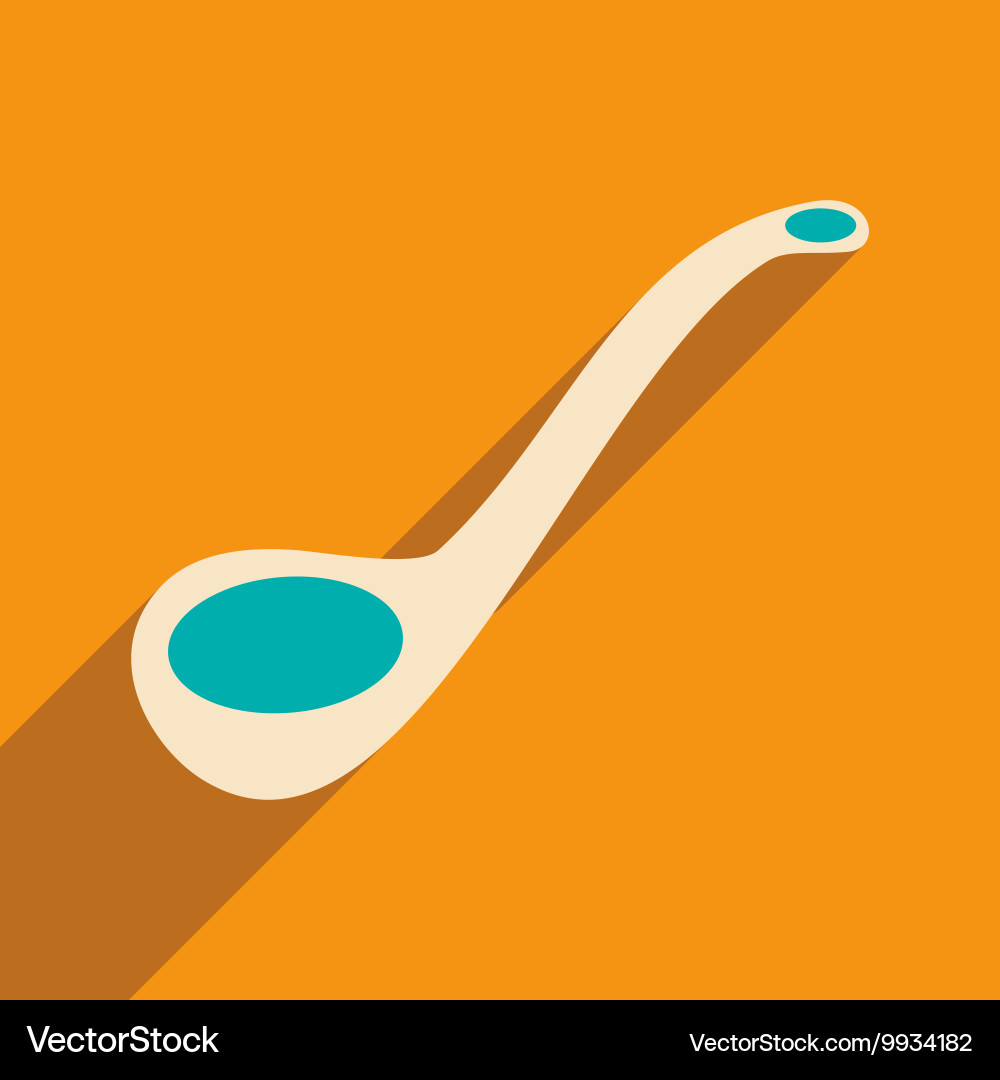 Flat with shadow icon and mobile application ladle vector image