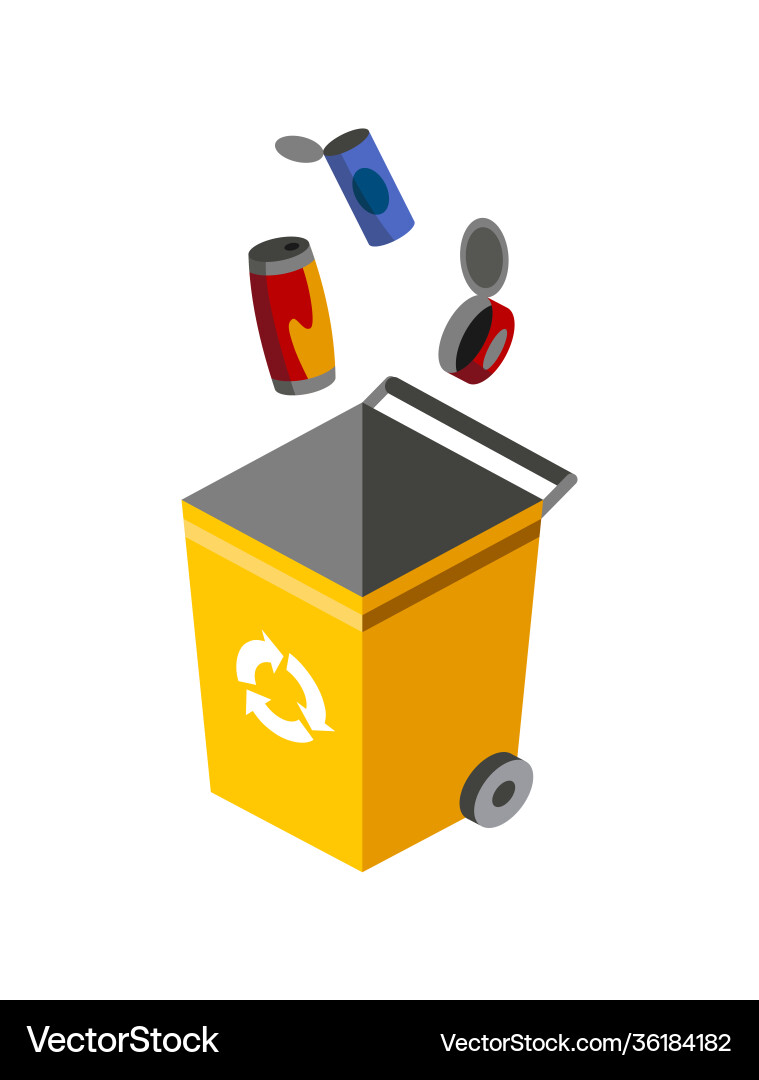 Garbage can for sorting recycling elements Garbage can for sorting recycling elements vector image