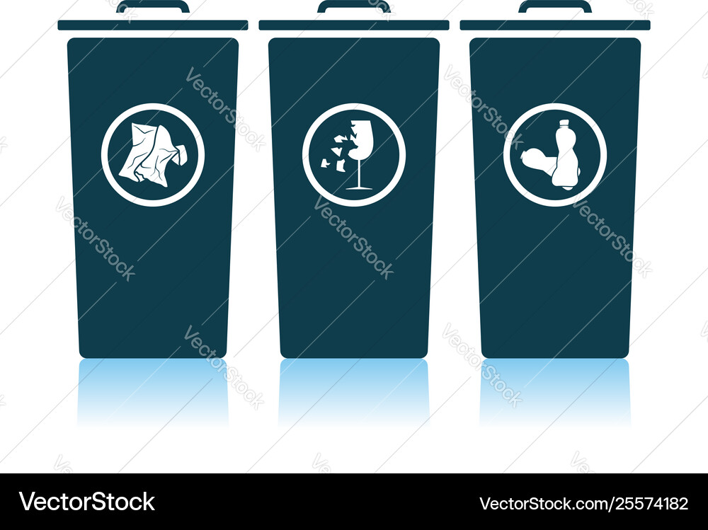 Garbage containers with separated trash icon Garbage containers with separated trash icon vector image