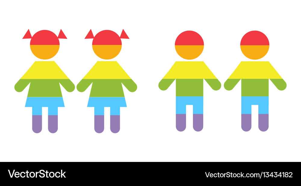 Gay family lgbt rights raibow icons white vector image