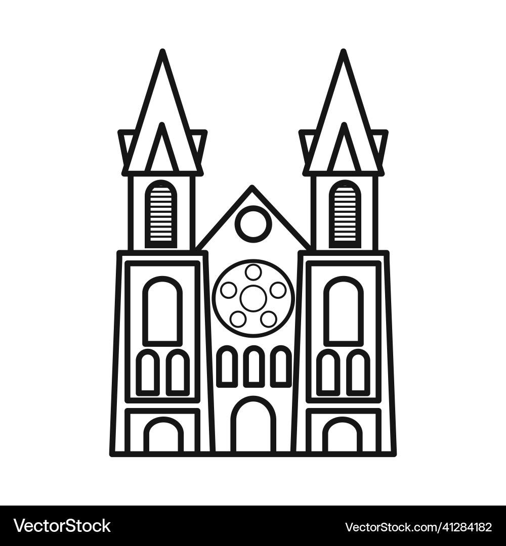 Isolated object of chapel and vietnamese symbol Vector Image